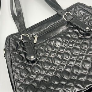 Hobo quilted black patent leather bag